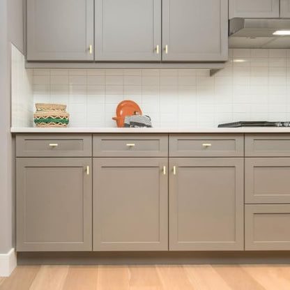 Ravinte Brushed Gold Cabinet Handles Solid Cabinet Pulls Single Hole 5 Pack - color: Brushed Gold, size: Single Hole