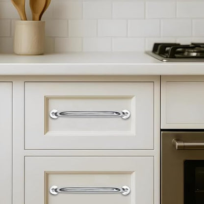 10 Pack 3-3/4 inch Hole Center Polished Chrome Cabinet Pulls - Heavy Duty Solid Drawer Hardware Handles Kitchen Vanity Bathroom Handles - color: Polished Chrome, size: 3-3/4"(96mm) Hole Center