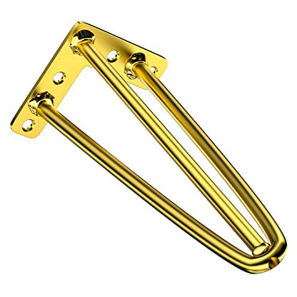 Osring 16 Inch Furniture Hairpin Legs Gold,1/2" Dia 3-Rods Metal Table Feet - color: Gold, size: 16 Inch