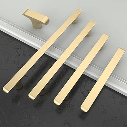 Amerdeco 10 Pack Brushed Brass Cabinet Pulls 7.5 Inch(192MM) Hole Centers Gold Kitchen Cabinet Handles Cabinet Hardware Kitchen Handles for Cabinets Cupboard Handles Drawer Pulls ZH0028 - color: Brushed Brass, size: 7.5"/192MM, style: 10 Pack