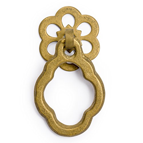 Hardware Philosophy HP Plum Flower Brass Pulls, 2-Pack, 2.4 in