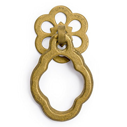 Hardware Philosophy HP Plum Flower Brass Pulls, 2-Pack, 2.4 in