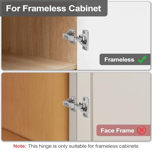 4 Pack 35mm Soft Close Full Overlay Cabinet Hinges, 3D Hydraulic - size: Full Overlay