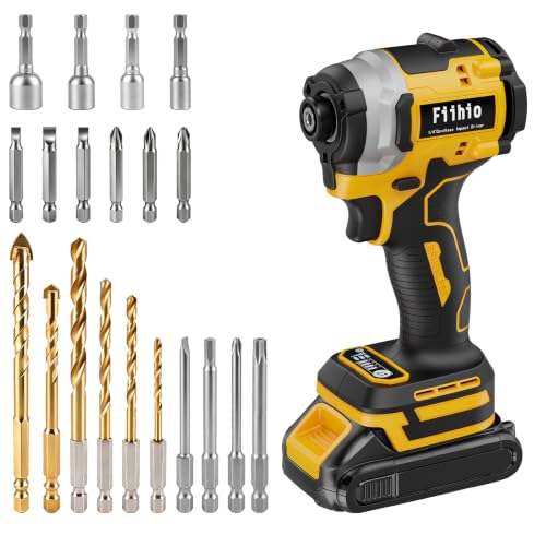Cordless Impact Driver Compatible with Dewalt 20V Max Battery - color: Yellow-black