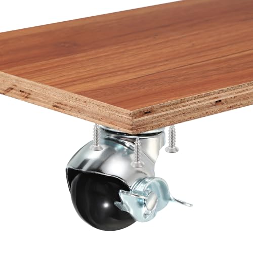 PATIKIL 2 Inch Ball Caster Wheels with Brake, 4 Pack 360° Rotating Swivel Top Plate Wheels 397 lbs Total Capacity Locking Caster with M4 Screws for Furniture Table Cabinet Chrome - color: Chrome, size: 2 Inch