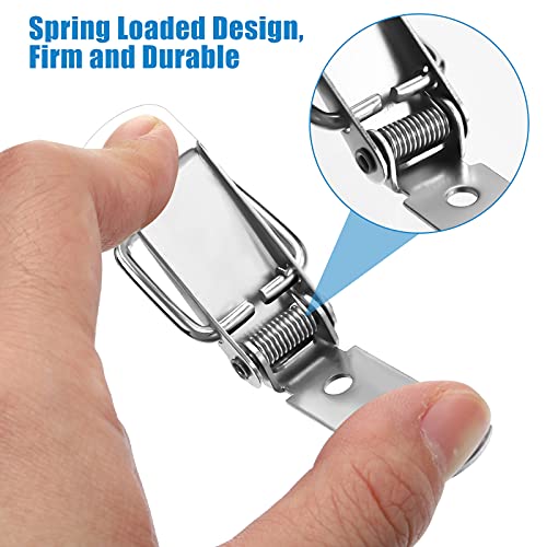 Hotop 4 Pcs Toggle Latch Spring Loaded, Stainless Steel Catch for Box