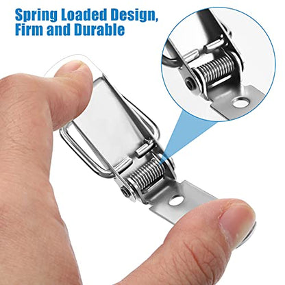 Hotop 4 Pcs Toggle Latch Spring Loaded, Stainless Steel Catch for Box