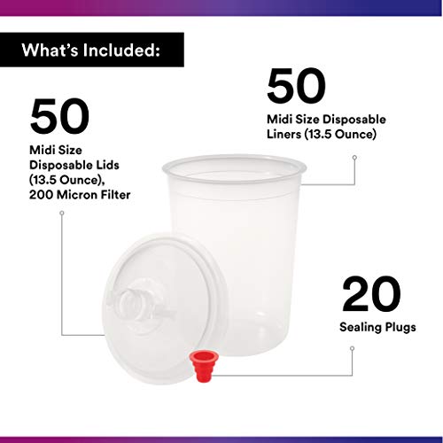 3M PPS (Original Series) Paint Spray Gun Cup Lids and Liners Kit, 16112