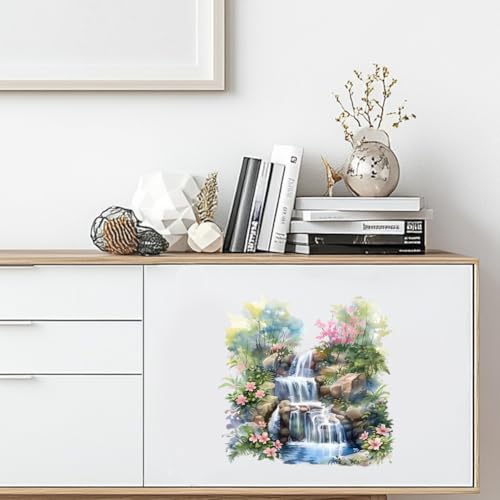Peacoblue Waterfalls Landscapes Rub On Transfers for Furniture Craft 6"x12" - style: Waterfalls Landscapes