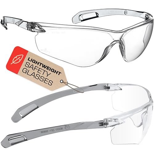 NoCry ANSI Z87.1 Safety Glasses with Scratch Resistant Coating - Anti Fog Safety Glasses, Clear Safety Eyewear for Men, 100% UV Resistant Eye Protection Glasses - Suitable for Indoor or Outdoor Use - color: Clear