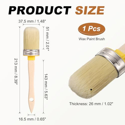 uxcell Wax Paint Brushes 2x1.5 Chalk Stencil Brush Oval PET Fiber Bristle - size: 2 x 1.5 Inch
