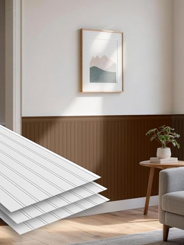 Upick Classic Beadboard Wainscoting Panels, Paintable, 116 x 39 in, White - size: 116 x 39 in - Classic