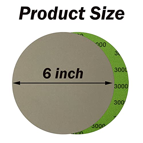 40 PCS Wet Dry Sandpaper Grit (1000 1500 2000 3000) with 1 PCS Professional Interface Pad,6 Inch Silicon Carbide Hook & Loop Sanding Disc for Auto Metal Wood Daily Polishing - style: 6in-41pcs(Grit 1000-3000)