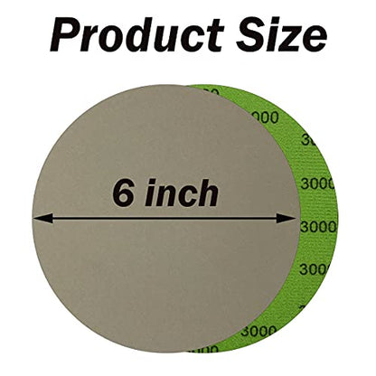 3000 4000 5000 7000 10000 Grit Wet Dry Sandpaper, 25 PCS 6 Inch Silicon Carbide Hook & Loop Sanding Disc for Auto Metal Wood Daily Polishing - style: 6in-25pcs(Grit 3000-10000)