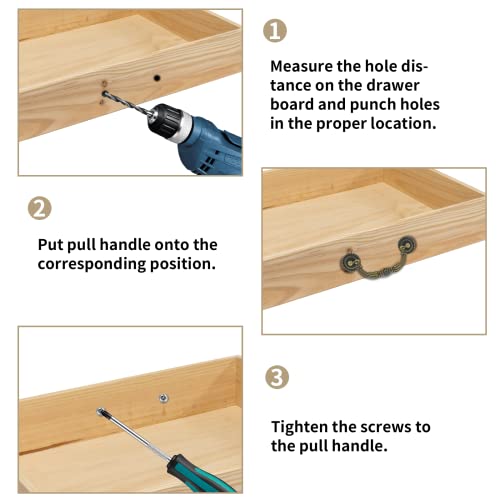 4Pcs 3 Inch Vintage Drop Bail Drawer Pull Handles - size: 2.5 Inch Hole Center