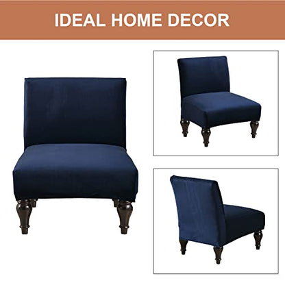 Eco-Ancheng Armless Chair Slipcover - Removable, Washable, Printed Accent Chairs for Living & Dining Room - color: A27