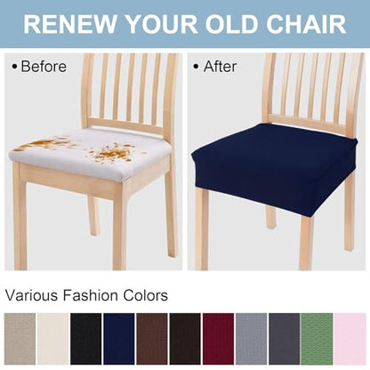 Smiry Stretch Jacquard Seat Covers for Dining Room Chairs Set of 2 - color: Federal Blue, size: Set of 2