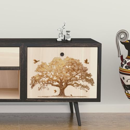 Peacoblue Gold Foil Tree Rub On Transfers for Furniture Craft 6"x12" - style: Gold Foil Tree