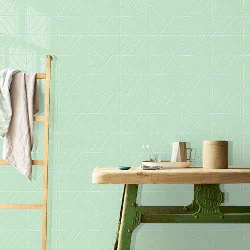 STICKGOO Herringbone Peel and Stick Backsplash, Light Green, 10 Sheets - color: Light Green, size: Pack of 10