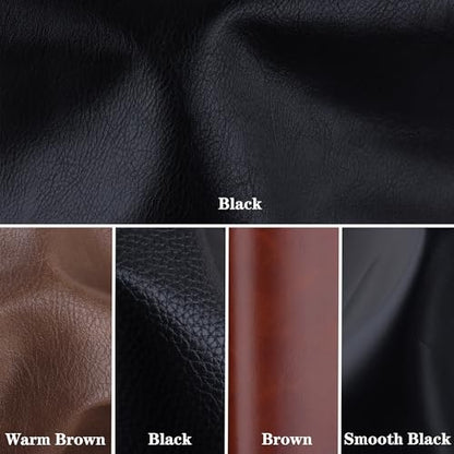 HGUAN Black Faux Leather Sheets 1 Yard Cut 54"x36" Suitable for Upholstery Furniture Seat, Handmade DIY Projects (Black) - color: Black, size: 54"X36"