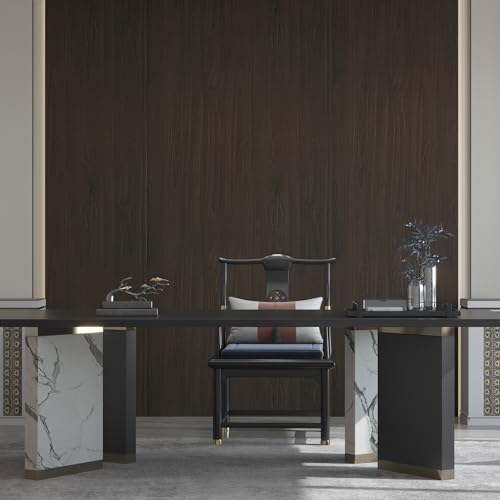 Walnut Contact Paper Dark Brown Wood Wallpaper 30.3" X 591" - color: Dark Brown, size: 30.3" x 591"