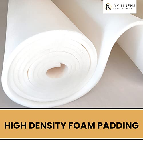 AK TRADING CO. 1/4” Thick Open Cell Upholstery Foam Padding – 56” Wide – By The Yard – Soft, High-Quality Upholstery, Crafts & DIY Projects Foam - color: 10 Yards, size: 1/4"
