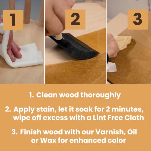 Furniture Clinic Wood Stain | Teak | Water Based | Fast Drying, Low Odor, & Non-Toxic | for Indoor & Outdoor Furniture and More | Multiple Finishes | (17oz / 500ml)