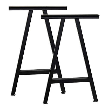 TIEOU Metal Legs for Table A Shape 28" H Tall Industrial Black Table Legs Heavy Duty Metal Desk Legs Set of 2(Without Boards) - size: A Shape-28"H