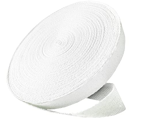 Abbaoww 50 Yards Cotton Twill Tape Ribbon 1/2 Inch for Sewing, White - color: White, size: 1/2 Inch
