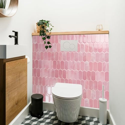 Art3d Hexagon Tile Peel and Stick Backsplash, 10-Pack, 12 x 12 Inch, Pink - color: Pink, size: 12 x 12 Inch