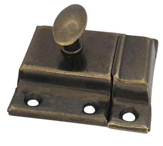 QCAA Oval Turn Cabinet Latch, for Cupboard & Other Furniture, Small, Antique Brass, Made in Taiwan, 1 Pack - color: Antique Brass, size: 1pack-small