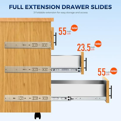 10 Pairs Soft Close Heavy Duty Metal Ball Bearing Full Extension Dresser Drawer Slides - 22 Inches, Side Mount, Silver - size: 22 Inch