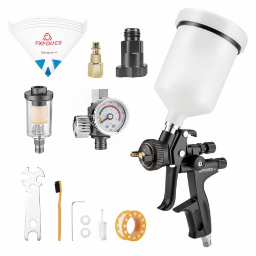 HVLP Air Spray Gun Kit 1.4mm, Professional Automotive Paint Sprayer - color: Black, size: 1.4mm