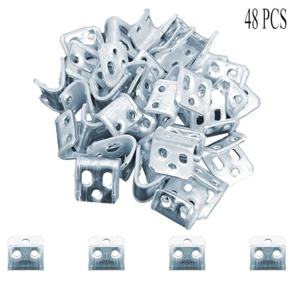 48 PCS Sofa Couch Spring Clips Furniture Upholstery Repair Kit, Ek Clips S Clip Spring Fasteners for Chair Couch Sofa Replacement Parts, 5 Holes, 7.9"x8.6" - size: 7.9"x8.6"-48PCS(NoScrews)