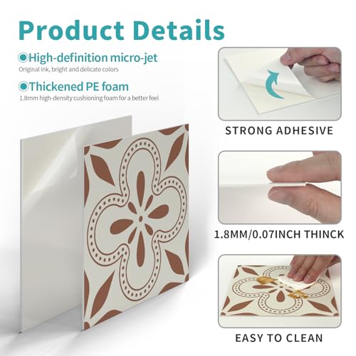VICCI 12Pcs Foam Tile Sticker, 5.9x5.9 Peel and Stick Wall Decals - color: Art-230, size: 5.9x5.9IN*12PCS