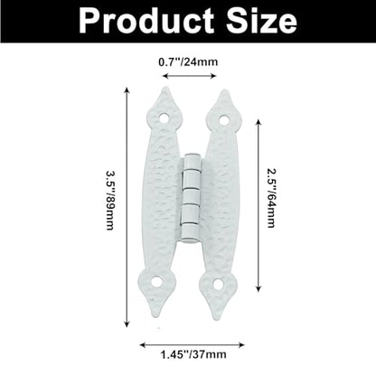 Murtenze 3.5 Inch White Antique H Hinges, 12 Pack - color: White-12PCS