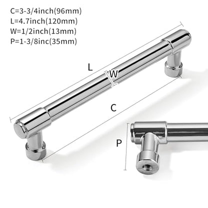 10 Pack Polished Chrome Cabinet Pulls, 3-3/4 Inch(96mm) Hole Centers Cabinet Handles Kitchen Hardware for Cabinets and Drawer - color: Polished Chrome, size: 3-3/4"(96mm) hole center