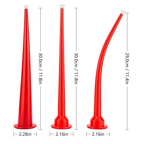 3 PCS Caulking Nozzles for Sausage Caulking Gun,Total length 11.8 inches