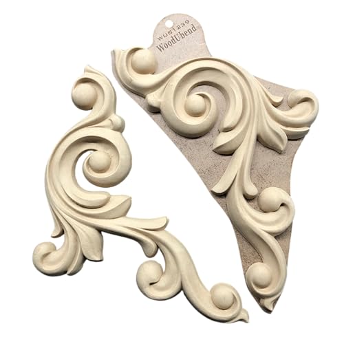 WoodUbend WUB1239 Set of Scrolls Appliques - Heat Bendable & Flexible Wood Onlays 34x16cm - DIY Craft, Furniture & Home Decor - Easy to Apply & Paint - Versatile, Reusable & Decorative - size: WUB1239