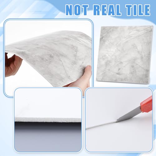 Nuanchu 36 Pcs Peel and Stick Wall Panels, 12x12 Inch, Gray Marble - color: Gray Marble