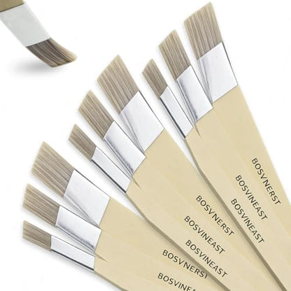 Trim Paint Brush Set, 9 pcs Small Angled Paint Brushes for Detail Painting