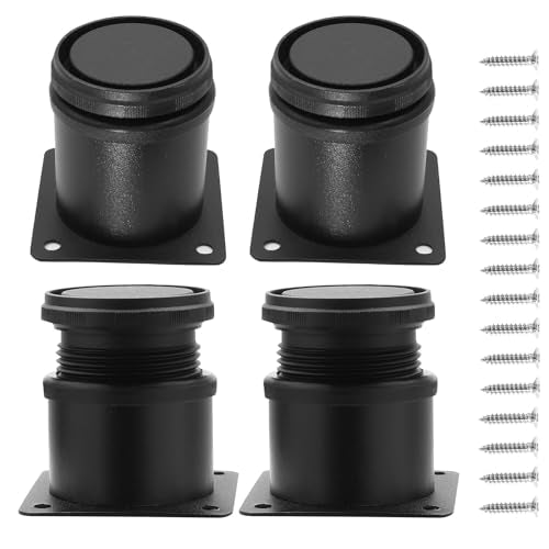 2.5 Inch Adjustable Furniture Legs, Set of 4, Black - size: 2.5 Inch / 60mm