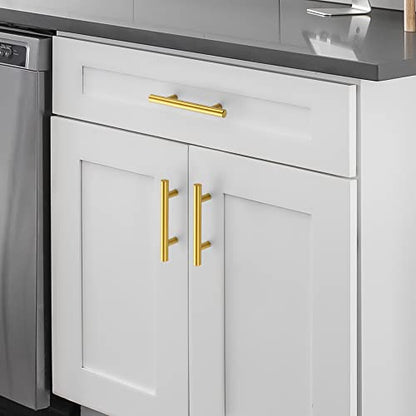 Ravinte Hardware Gold Cabinet Handles Drawer Pulls 3 Inch CC 10 Pack - color: Gold T-Shaped, size: 3" Hole Center