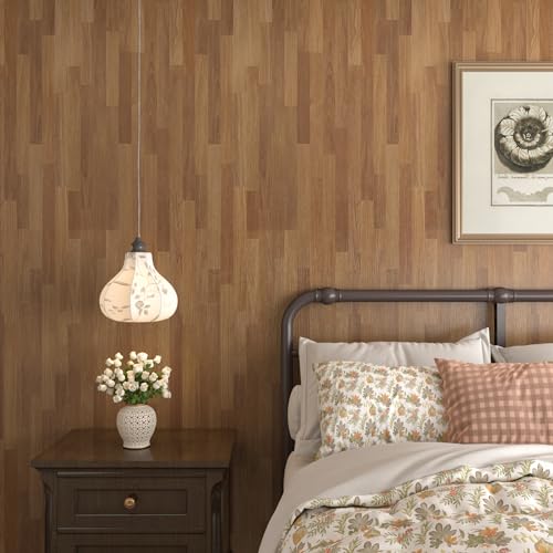 Decotalk 1.3x16.4ft Brown Butcher Block Countertop Contact Paper Wood Grain - size: 15.7" x 200"