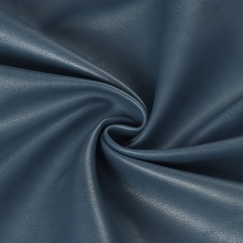Faux Leather Fabric, Marine Vinyl Upholstery Fabric 55" x 180", 1.05mm Thick Soft Durable Synthetic Material for Sofa Chairs Bags Car Seats Furniture DIY Crafts Sewings, Blue - color: Blue, size: Pre-cut 5 Yard (54" x 180")