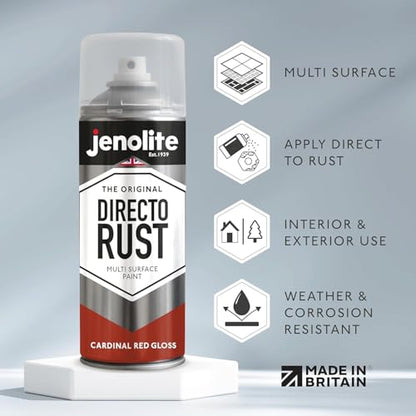 JENOLITE Directorust Gloss Finish Aerosol, Cardinal Red 1x13.5oz - color: Cardinal Red