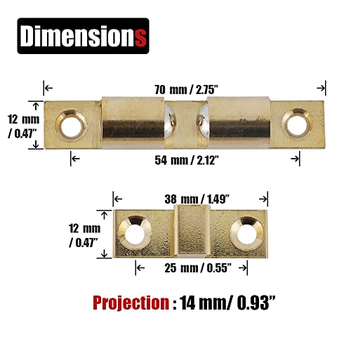 JQK Cabinet Door Catch, Closet Ball Tension Latch, Solid Brass 4 Pack 70mm, HBC200-P4
