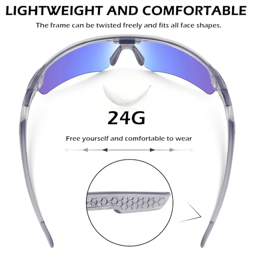 OXG 6 Pack Safety Glasses, Scratch Resistant Wraparound Lenses ANSI Z87.1 Protective Eyewear for Unisex - color: Multicolor