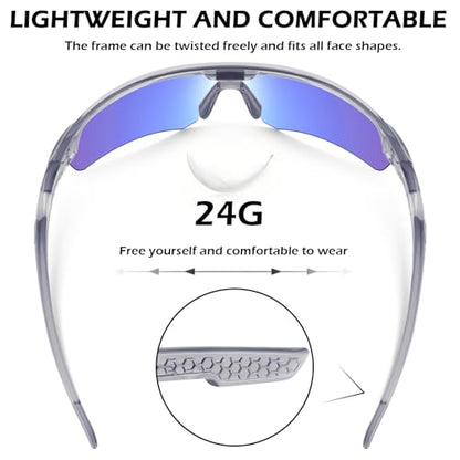 OXG 6 Pack Safety Glasses, Scratch Resistant Wraparound Lenses ANSI Z87.1 Protective Eyewear for Unisex - color: Multicolor