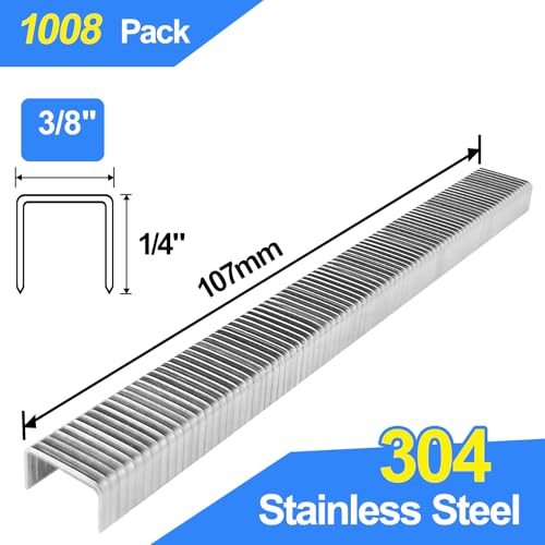 20 Gauge 304 Stainless Steel T/50 Staples, 3/8" Crown,1/4" Leg - size: 1/4"--1008 pcs